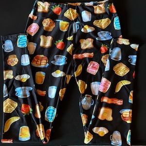 Buttery soft breakfast food yoga waist leggings